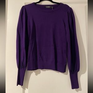 NWT Ralph Lauren Polo sweater embroidered  size medium Purple